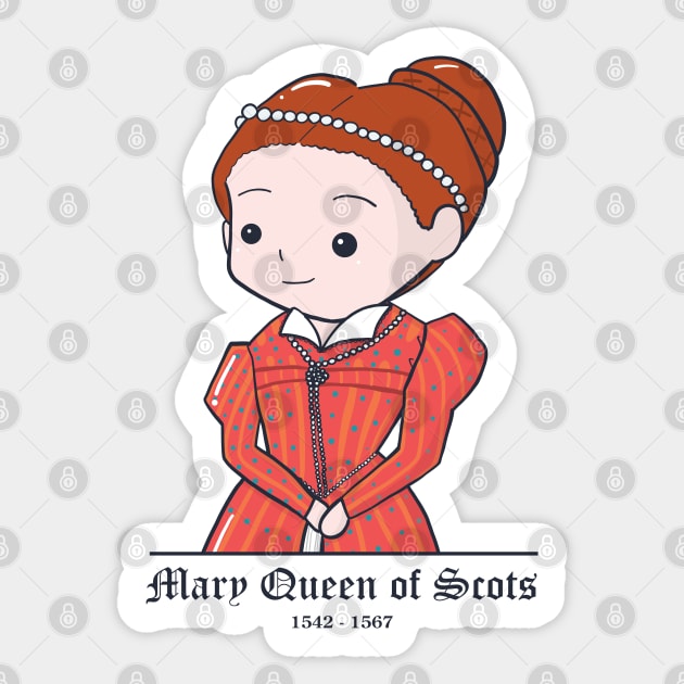 Mary Queen of Scots Cute Illustration Sticker by MariOyama